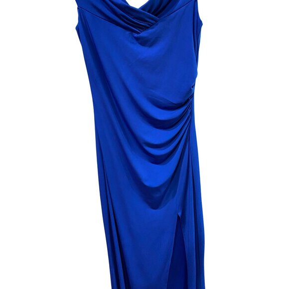 NWT With Love Jessica xx Blue Draped Evening Gown Size 12 - Picture 10 of 11